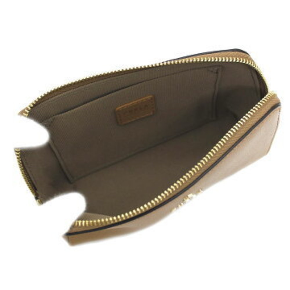 Furla Camelia Cosmetic Pouch Deserto Vaniglia Leather Brown View 3